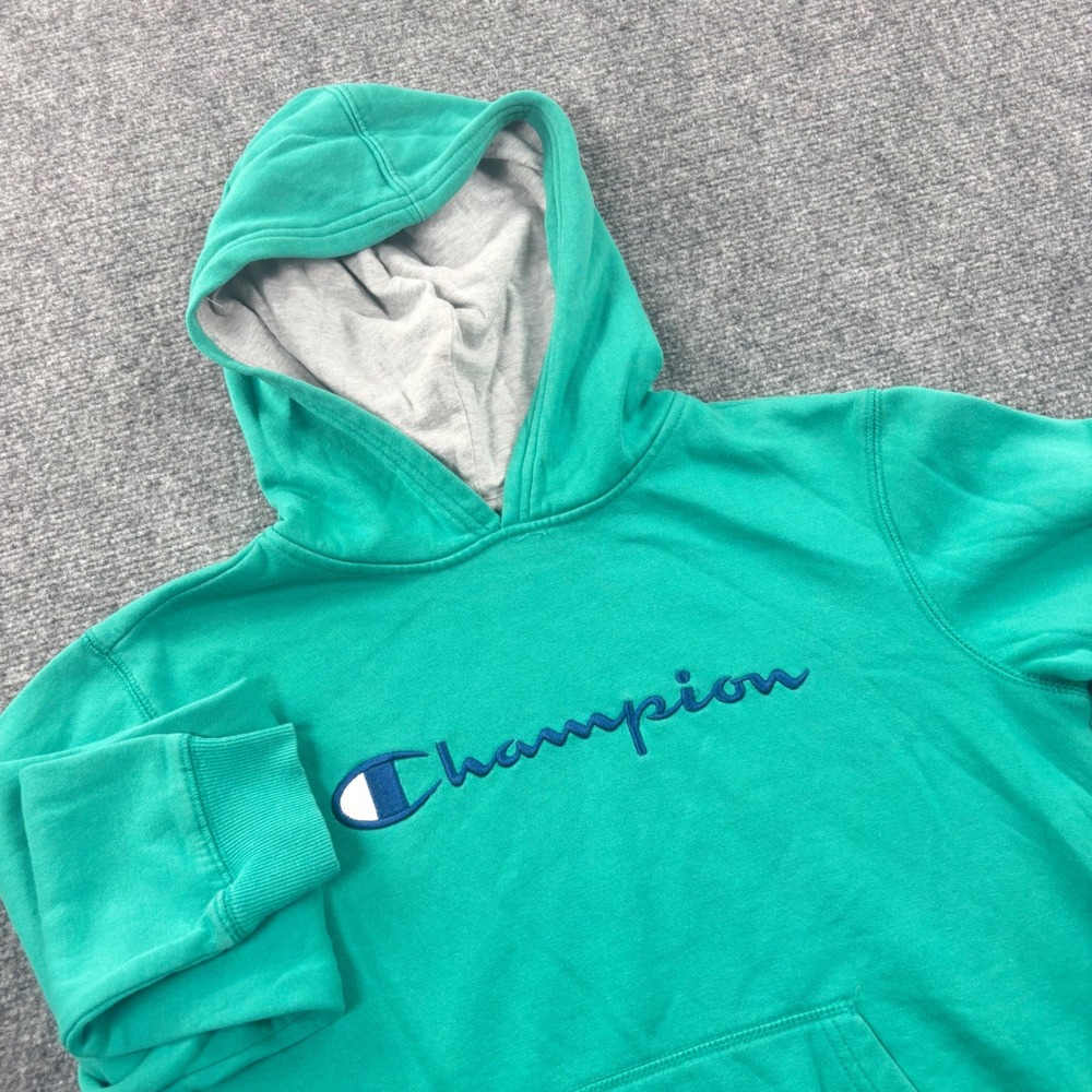 Champion‎ Hoodie XL Teal Embroidered Logo Pullover Womens